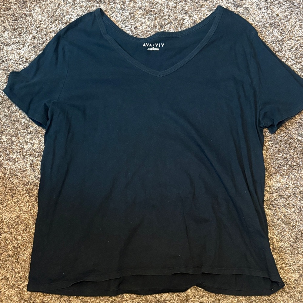 Ava & Viv Women's Classic Black Short Sleeve Tee